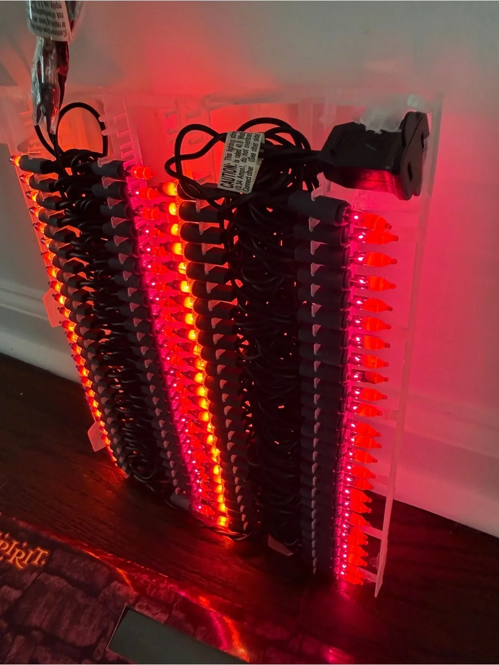 Spirit Halloween 100 Orange and Purple Double Lights set 25.5 feet New